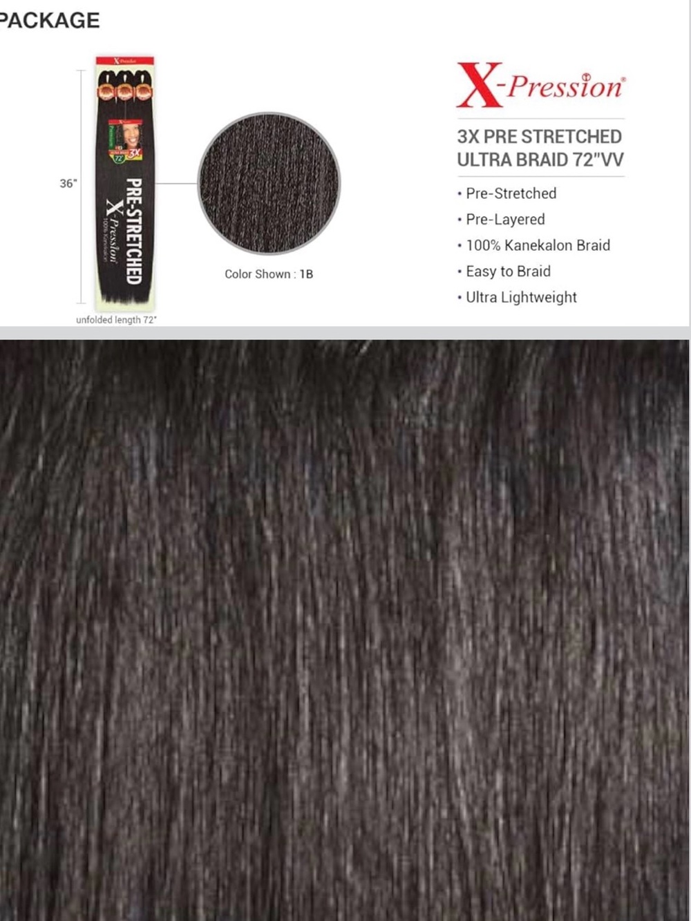 THREE PACKS - BRAND NEW 🤩Pre-Stretched 72" Ultra Braid - Natural Black - Picture 2 of 2